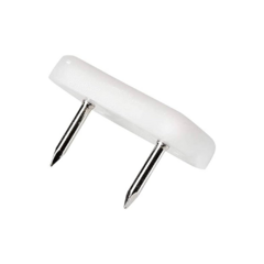 DESLIZADOR PLASTICO DOBLE CON CLAVOS BLANCO HAFELE