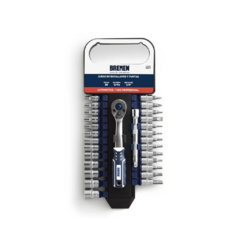 JUEGO DE BOCALLAVES PORTATIL ENC.1/4" X28 PZS. (4-14MM) + (13 PUNTAS) BREMEN