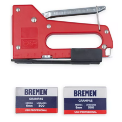 ENGRAMPADORA/ABROCHADORA+GRAMPAS (500 U.6MM+500 U.8MM) BREMEN®