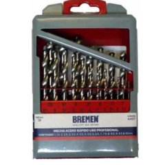 MECHA HSS (ACERO RAPIDO) JUEGO X 19PZS (Ø1-10MM) BREMEN®