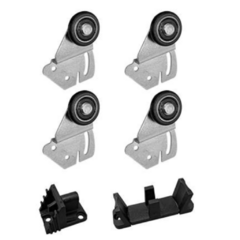 SET DE RUEDAS SIMPLES PUERTA COLGANTE 2 HOJAS BRONZEN