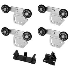 SET DE RUEDAS DOBLES PUERTA COLGANTE 2 HOJAS BRONZEN - comprar online