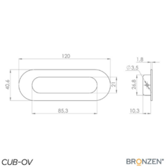 CUBETA OVAL CIEGA ACERO INOXIDABLE 40X120MM en internet