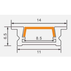 PERFIL APLICAR PARA LED 6,2MM X 3M CON BORDE ALUMINIO BRONZEN - MERCADO HERRAJES