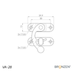 CIERRE PARA CAJA CHAPA BRONCE VIEJO GRANDE X 50 UNIDADES - comprar online
