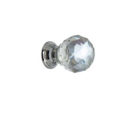 TIRADOR FACETADO CRISTAL ESFERICO TRANSPARENTE 30X40MM