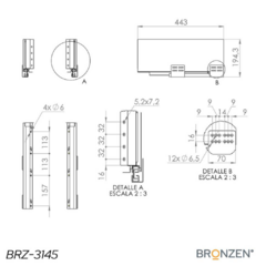 Imagen de CORREDERA OCULTA CIERRE SUAVE + LATERAL SLIM BRONZEN