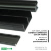 KIT DE PLACARD ALUMINIO DOS PUERTAS - LARGO 3,0MT NEGRO