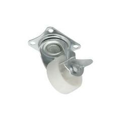 RUEDA BLANCA BASE GIRATORIA 75MM CON FRENO