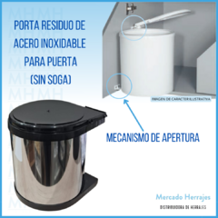 PORTA RESIDUOS REDONDO DE PUERTA ACERO INOX REDONDO 10 L en internet