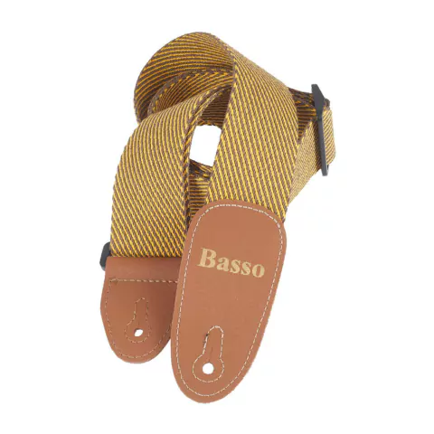 Correa Basso EX04 de Algodon Estilo Vintage Tweed Amarillo y Negro