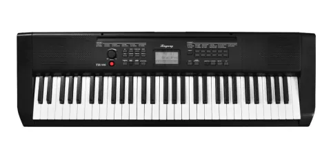 Teclado Ringway Tb100 5 Octavas Sensitivo 61 Teclas 5 Octavas 129 Voces 32 Polifonia 100 Ritmos con Fuente