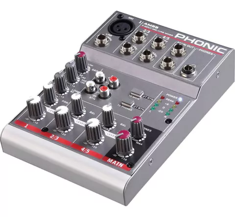 Mixer Consola Phonic Am55 De 1 Canal Mono 2 Estereo Eq