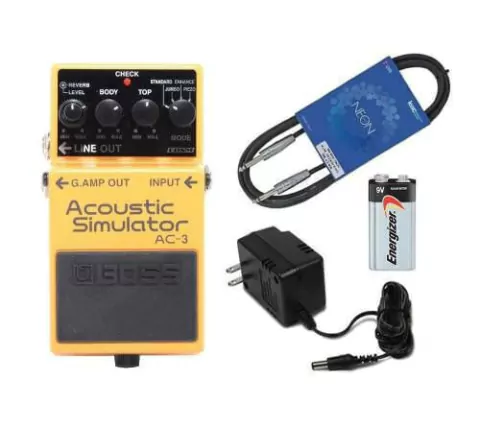 Pedal Boss Simulador Guitarra Acustica Ac3 + Fuente + Cable