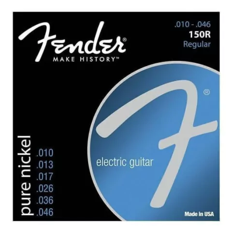 Encordado Para Guitarra Electrica Fender 150r De Calibres 010 - 046 En Acero Niquelado Alto Rendimiento Tension Normal
