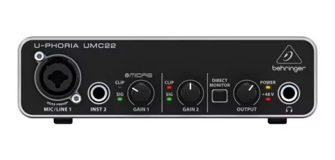 Interface De Audio Behringer Umc22 Midi Usb Con Pre Midas