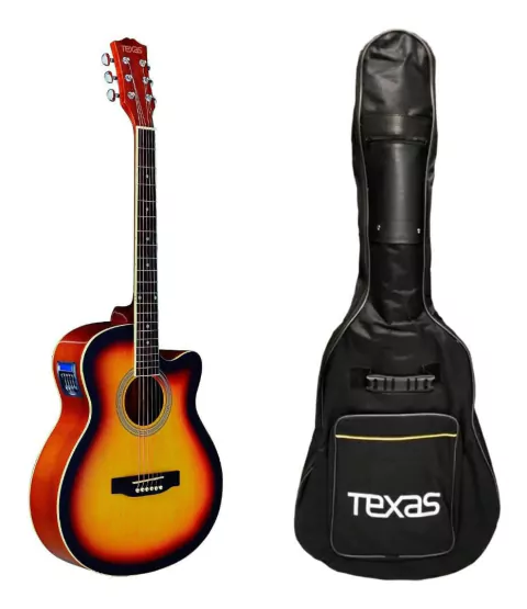 Guitarra Electro Acustica Texas Ag10 Eq Afinador Funda
