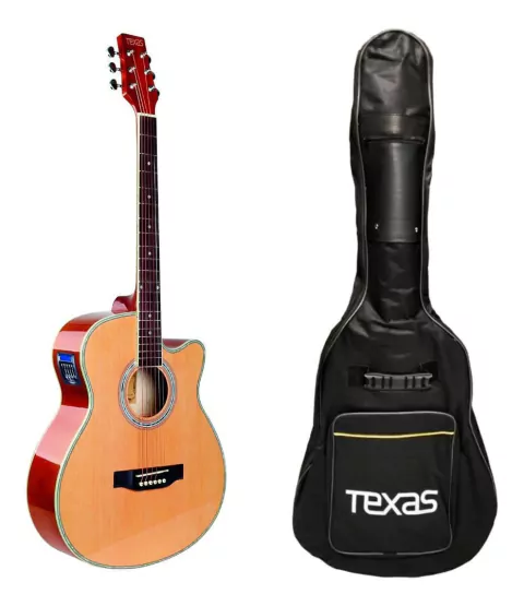 Guitarra Electro Acustica Texas Ag60 Eq Afinador Funda