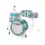 Bateria Sonor AQ2 Bop Maple Stage 4 cuerpos Color Aqua Silver Burst