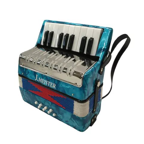 Acordeon De Madera J.meister MC104WBL 8 Bajos 17 Teclas Piano Azul