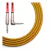 Cable instrumento KWC 223 Iron 1/4 Plug a 1/4 Plug Ang mallado 6 mts color Amarillo