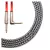 Cable instrumento KWC 223 Iron 1/4 Plug a 1/4 Plug Ang mallado 6 mts color Arlequin blanco y negro - Baires Rocks - Instrumentos Musicales y Audio e Iluminación Profesional