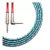 Cable instrumento KWC 223 Iron 1/4 Plug a 1/4 Plug Ang mallado 6 mts color Celeste