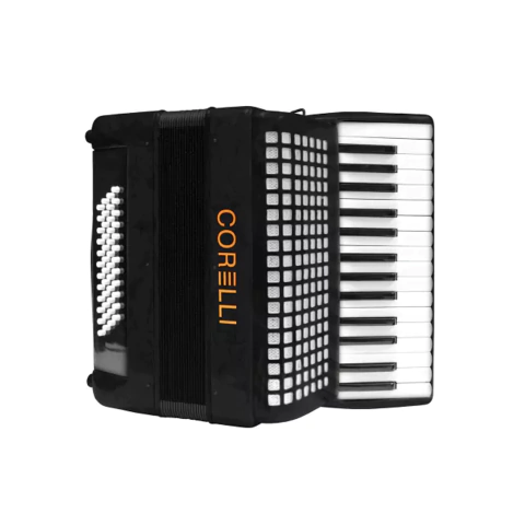 Acordeon Corelli 48 Bajos 30 Teclas Piano Con Funda HC3048 Negro