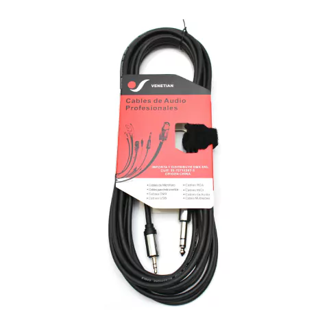 Cable Venetian ELC016 Plug 1/8" a Plug 1/4" Estereo 6 mts