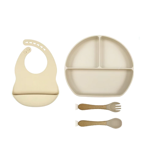 PLATO TRIPLE CREMA + BABERO CREMA - comprar online