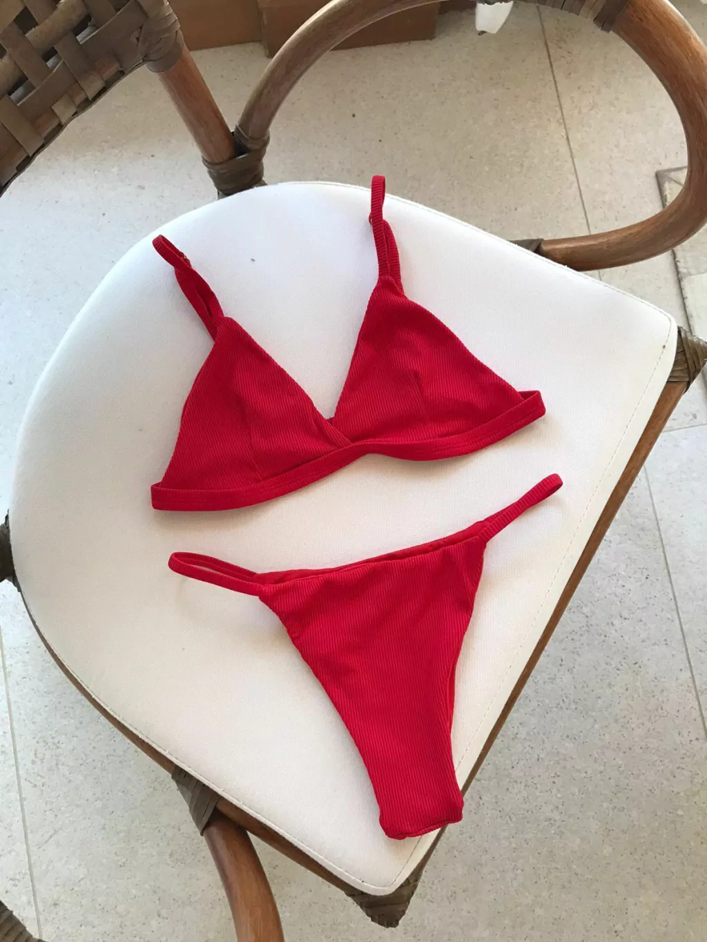 biquini marquinha - canelado / VERMELHO