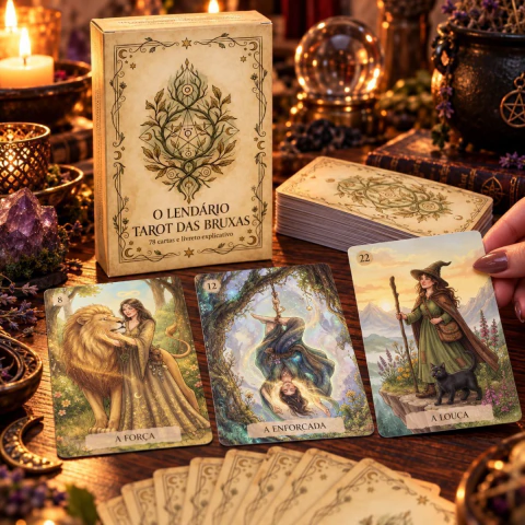 O Lendário Tarot Das Bruxas 78 Cartas Plastificadas E Manual
