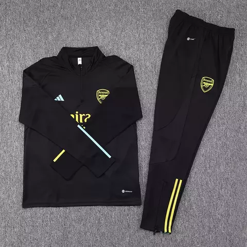 Conjunto TrackSuit De Treino De Futebol Arsenal - "Black Gold Blue"