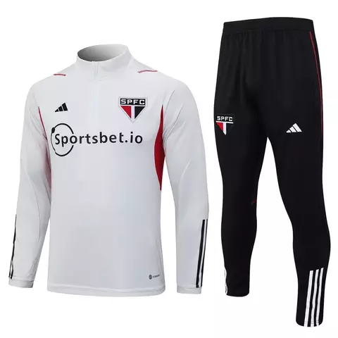 Conjunto TrackSuit De Treino De Futebol São Paulo - "White & Red"