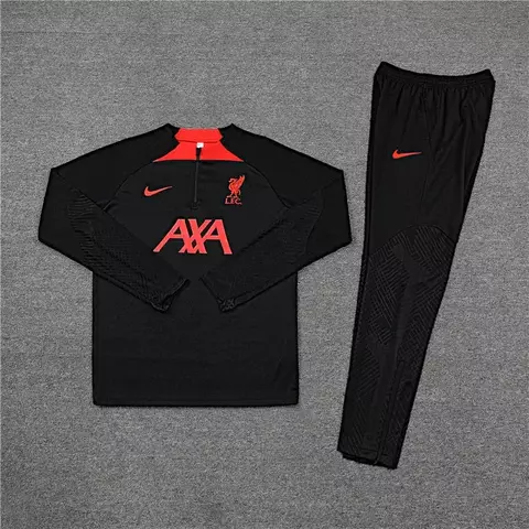 Conjunto TrackSuit De Treino De Futebol Liverpool - "Red & Black"