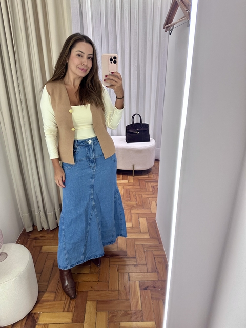 Saia Mid Jeans Carol - comprar online