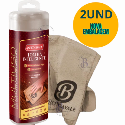 kit 2 Toalhas Inteligente Betthavale - Alta Performance (66cm x 43cm) Bege