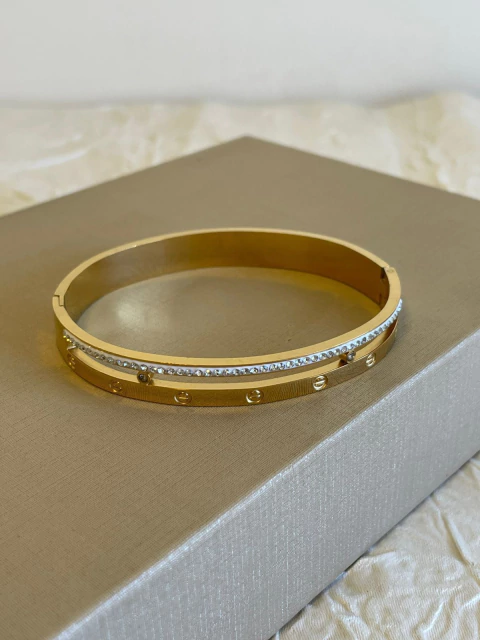 BRACELETE CARTIÊ C/ ZIRCÔNIA VAZADO AÇO INOX (B.F) 28744