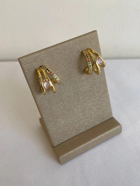 BRINCO 3 TIRAS ZIRCÔNIA COM GOTA 1,7CM (FO) 29721