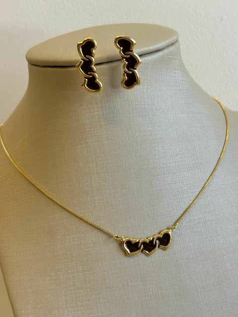 CONJUNTO CORAÇÃO TRIPLO RESINADO 40 CM+EXT - 28121