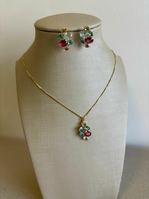 CONJUNTO OVAL GOTAS PEDRARIAS -28126