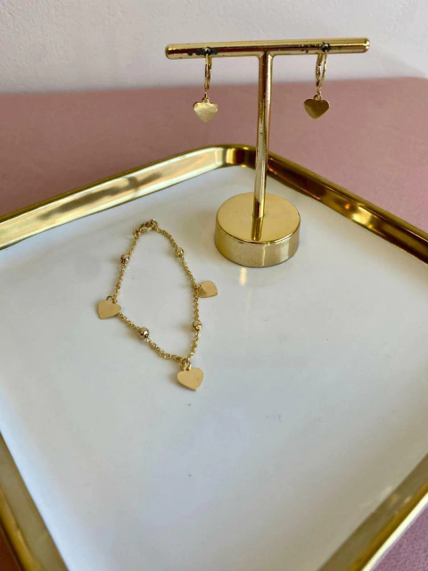 PULSEIRA BOLINHAS COM CORAÇÃO LISO 13CM+EXT (F.O.) 29131 - comprar online