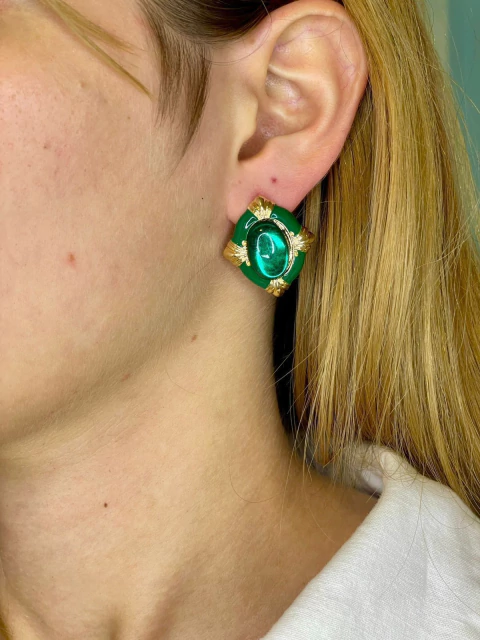 BR OVAL C/ PEDRA COLOR E DETALHE DOURADO (B.F) 28947 - comprar online