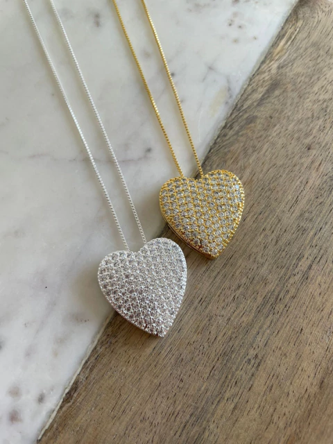 COLAR CORAÇÃO ZIRCÔNIA ESPESSURA 2,5CM 60CM+EXT (FO) 29770ik - comprar online