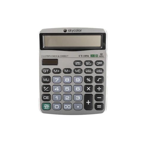 Calculadora SkyColor CT-1056 155mm X 195mm 12 Digitos Silver