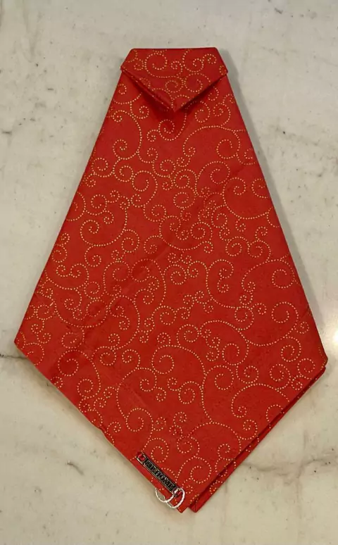 GUARDANAPO ARABESCO DOURADO FUNDO VERMELHO ALGODAO 40X40CM