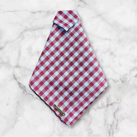 GUARDANAPO XADREZ VERMELHO/BRANCO 42X42CM