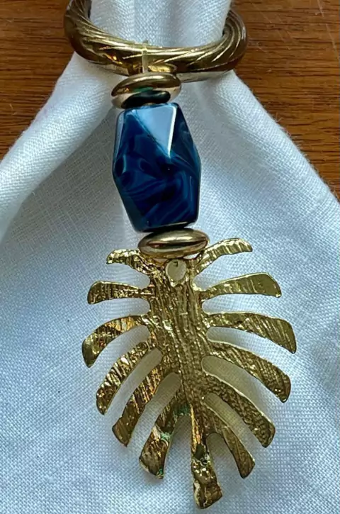 PORTA GUARDANAPO RESINA AZUL MESCLADO COSTELA DE ADAO