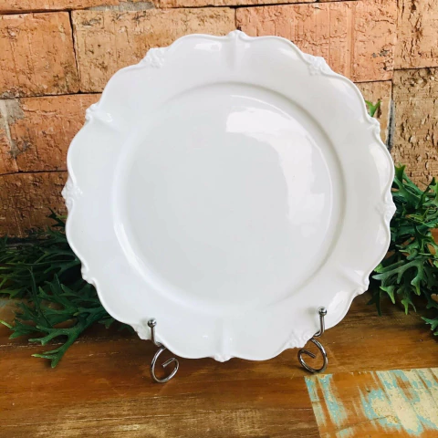 PRATO SOBREMESA PORCELANA FANCY BRANCO 20CM