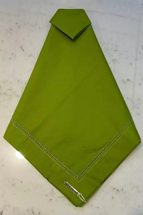 GUARDANAPO VERDE CITRICO ALGODAO COM AJOUR 50X50CM